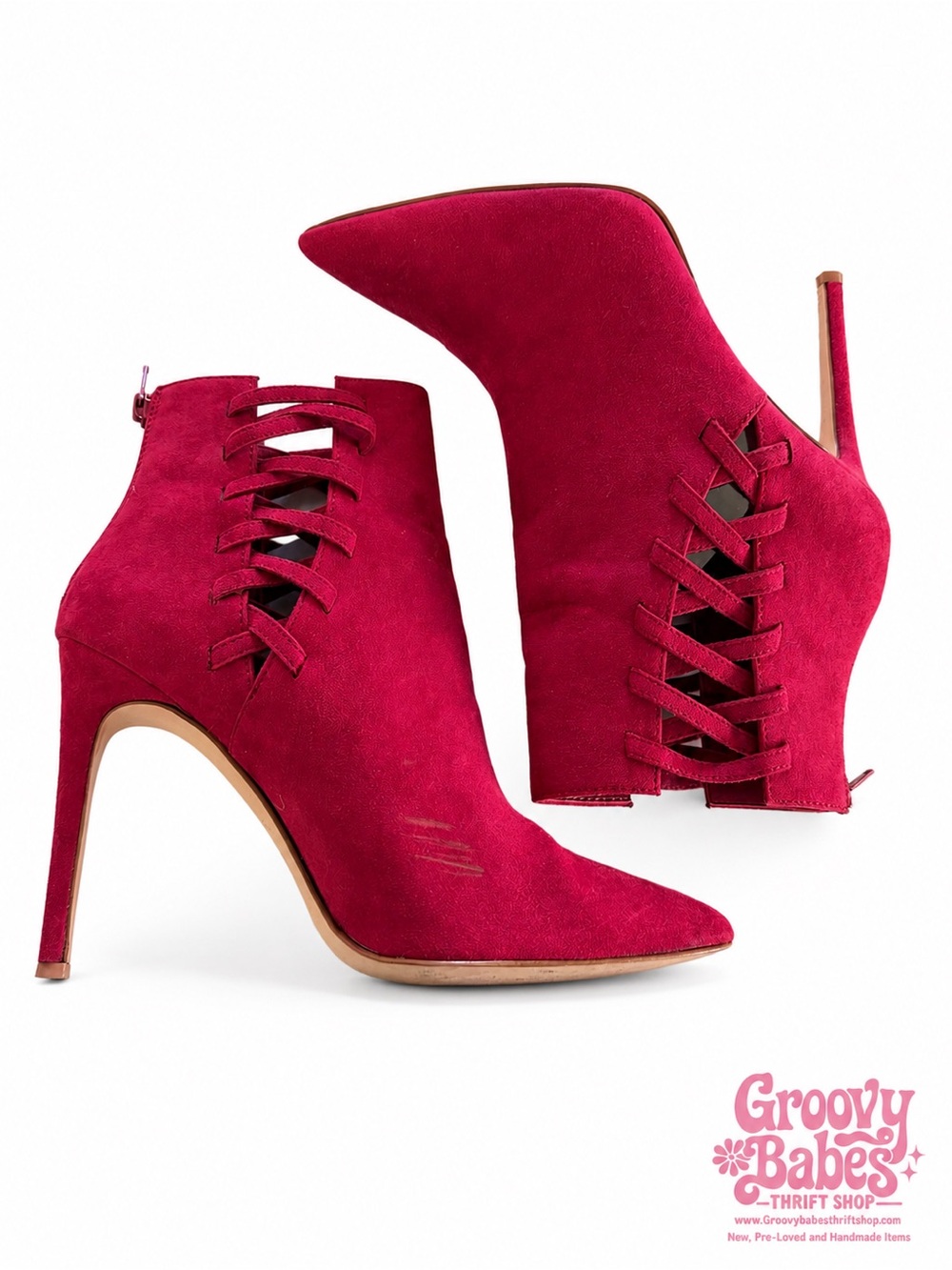Express Suede Tuxedo Ankle Boots – Size 8.5